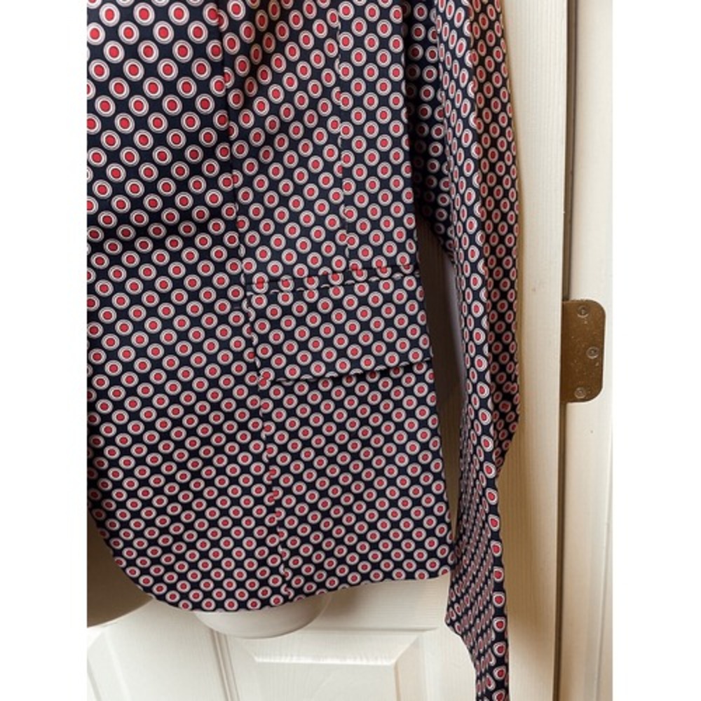 Michael Kors Blazer Size 14 Red‎ White Blue Dots Spring Tailored Business Office - Picture 5 of 16